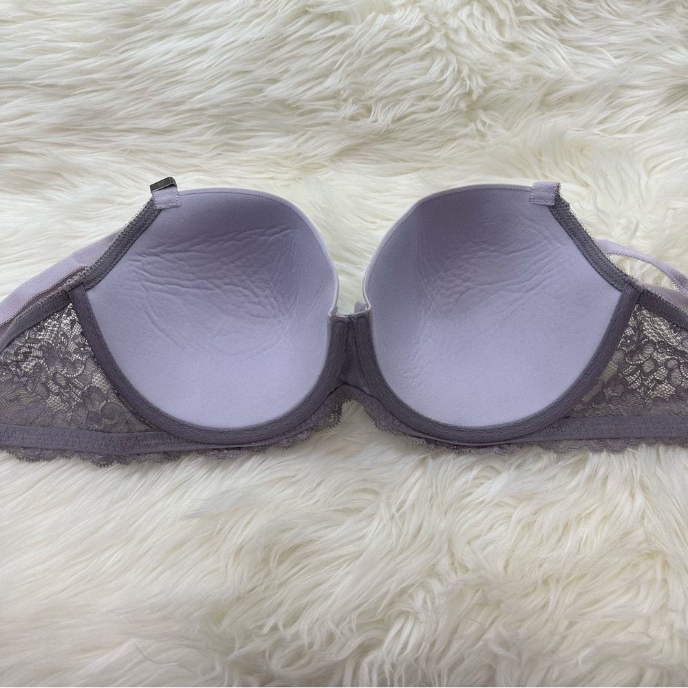Dream Angels Demi Bra | Lace Embellished Bra in Gray & Lavender 🩶 - Picture 5 of 12